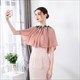 Off The Shoulder Wrap Cloak With Lace Trim