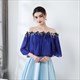 Off The Shoulder Wrap Cloak With Lace Trim