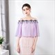 Off The Shoulder Wrap Cloak With Lace Trim