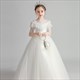 Blumenmädchen-Kleid aus Tüll mit Spitzenapplikation und Ärmeln