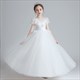Blumenmädchen-Kleid aus Tüll mit Spitzenapplikation und Ärmeln