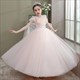 Blumenmädchen-Kleid aus Tüll mit Spitzenapplikation und Ärmeln