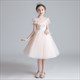 Blumenmädchen-Kleid aus Tüll mit Spitzenapplikation und Ärmeln
