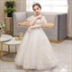 Champagne Lace Embellished Flower Girl Dress With Beading