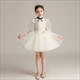 Lace Applique Pleated Flower Girl Dress With Sheer Sleeves