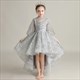 Champagne High Low Sequin Lace Flower Girl Dress With Beading