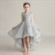 Champagne High Low Sequin Lace Flower Girl Dress With Beading