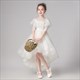 High Low Lace Ruffled Flower Girl Dress With Half Sleeves