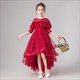 High Low Lace Ruffled Flower Girl Dress With Half Sleeves