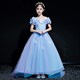 Flower-Girl-Kleid aus Organza mit schulterfreiem Ausschnitt und Schmetterling