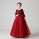 Sequin Embellished Tulle Flower Girl Dress With Sleeves