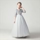 Sequin Embellished Tulle Flower Girl Dress With Sleeves
