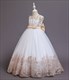 Ärmelloses Geburtstags- und Partykleid für Mädchen mit Spitzenstickerei