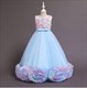 Bauschiges Geburtstags-Prinzessinnenkleid mit 3D-Blumenverzierung