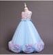 Bauschiges Geburtstags-Prinzessinnenkleid mit 3D-Blumenverzierung