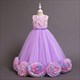 Bauschiges Geburtstags-Prinzessinnenkleid mit 3D-Blumenverzierung