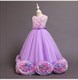 Bauschiges Geburtstags-Prinzessinnenkleid mit 3D-Blumenverzierung