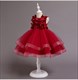 Girls Beaded Sleeveless Birthday Princess Dress With Flowers
