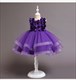 Girls Beaded Sleeveless Birthday Princess Dress With Flowers