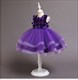 Girls Beaded Sleeveless Birthday Princess Dress With Flowers