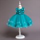 Girls Beaded Sleeveless Birthday Princess Dress With Flowers