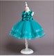 Girls Beaded Sleeveless Birthday Princess Dress With Flowers