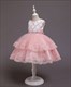 Girls Lace Applique Floral Tulle Princess Dress With Beading