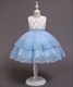 Girls Lace Applique Floral Tulle Princess Dress With Beading