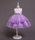Girls Lace Applique Floral Tulle Princess Dress With Beading