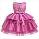 Girls Star Embellished Layered Cake Birthday Princess Dress