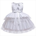 Robe de princesse d'anniversaire pour filles style robe à étages ornée d'étoiles
