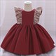 Sequin Embellished Satin Toddler Birthday Princess Dress