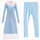 Blaues Prinzessinnenkleid für Mädchen mit Verzierung und langen Ärmeln