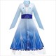 Blaues Prinzessinnenkleid für Mädchen mit Verzierung und langen Ärmeln