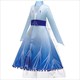 Blaues Prinzessinnenkleid für Mädchen mit Verzierung und langen Ärmeln