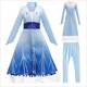 Blaues Prinzessinnenkleid für Mädchen mit Verzierung und langen Ärmeln