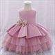 Geburtstags-Prinzessinnenkleid für Kleinkinder mit paillettenbesetzten Schleifen