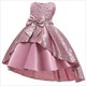 Pearl Embroidery Satin Princess Party Dress With Bowknot