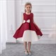 Pleated Satin Princess Party Dress With Bowknot