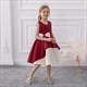 Pleated Satin Princess Party Dress With Bowknot