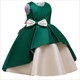 Pleated Satin Princess Party Dress With Bowknot