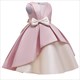 Pleated Satin Princess Party Dress With Bowknot