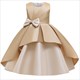 Pleated Satin Princess Party Dress With Bowknot
