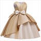 Pleated Satin Princess Party Dress With Bowknot