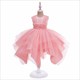 Girls Asymmetrical Hem Birthday Princess Dress With Pearls