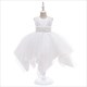 Girls Asymmetrical Hem Birthday Princess Dress With Pearls