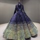 Ballkleid-Ombre-Pailletten-langärmeliges Quinceanera-Kleid