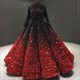 Ballkleid-Ombre-Pailletten-langärmeliges Quinceanera-Kleid