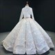 Ballkleid-Ombre-Pailletten-langärmeliges Quinceanera-Kleid