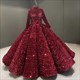 Ballkleid-Ombre-Pailletten-langärmeliges Quinceanera-Kleid